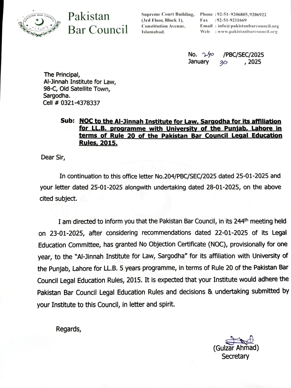 Approval Letter